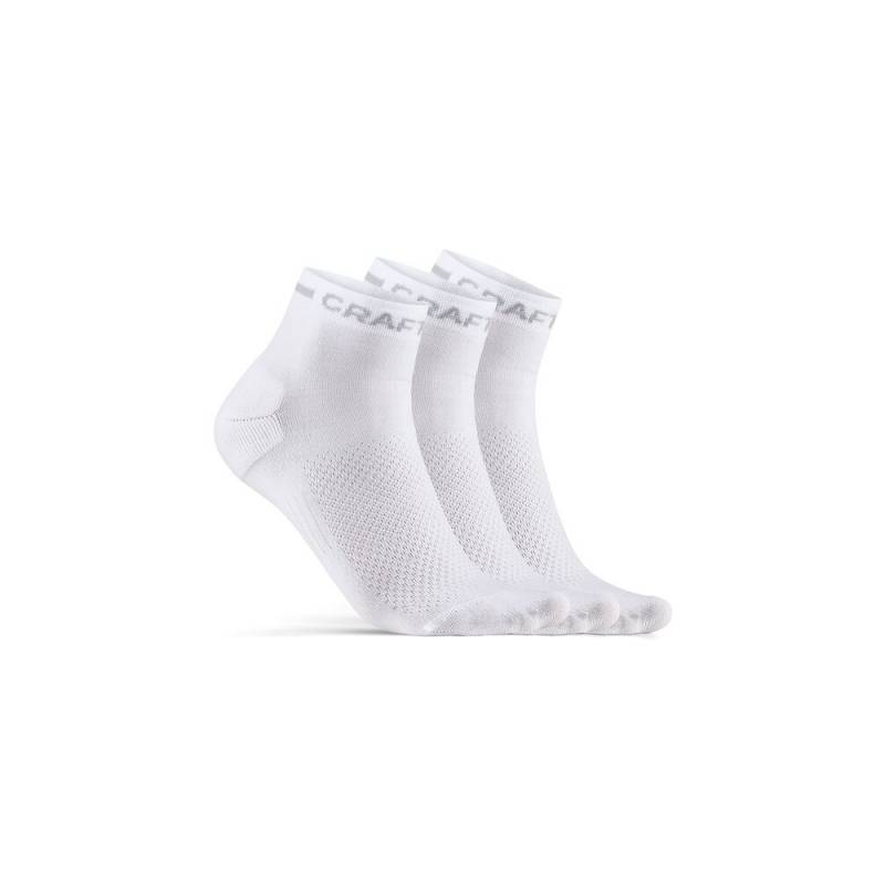 Комплект Чорапи Craft CORE DRY MID SOCK 3-PACK WHITE Бял
