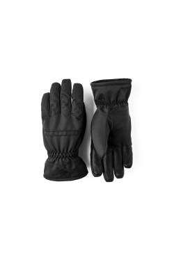 Дамски ръкавици Hestra Primaloft Leather — черни, изглед отпред и длан