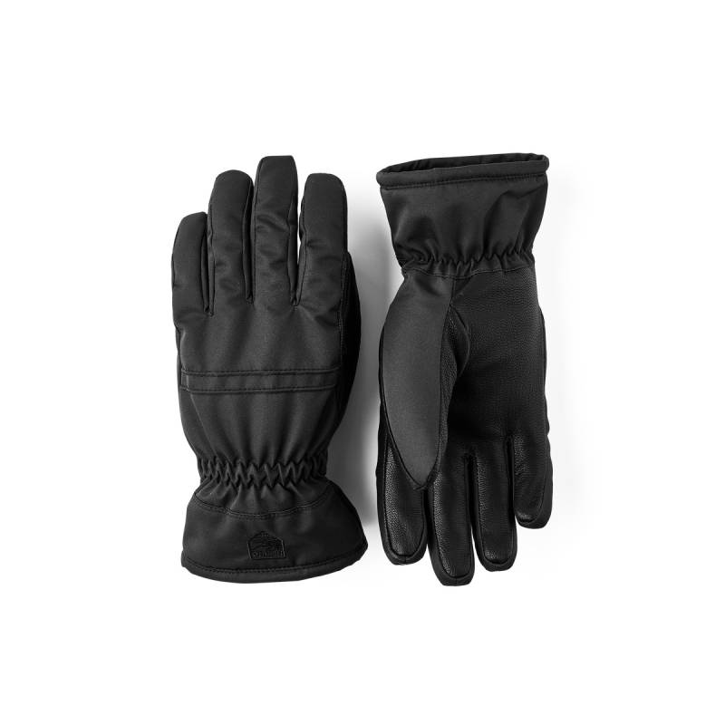 Дамски ръкавици Hestra Primaloft Leather — черни, изглед отпред и длан
